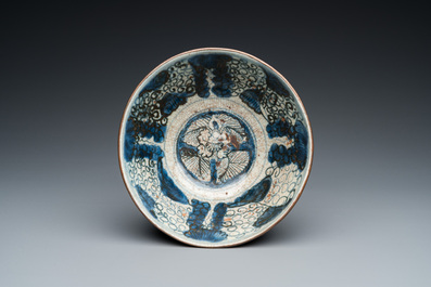 A Chinese blue and white Swatow bowl, Wan Fu You Tong 万福攸同 mark, Ming