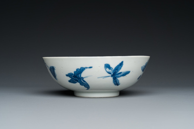 A Chinese blue and white 'Bleu de Hue' bowl for the Vietnamese market, Nhược th&acirc;m tr&acirc;n t&agrave;ng 若深珍藏 mark, 19th C.