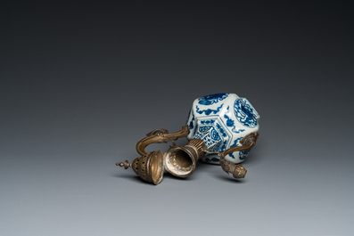 A Chinese blue and white gilt-bronze mounted vase transformed into a ewer for the Ottoman market, Jiajing