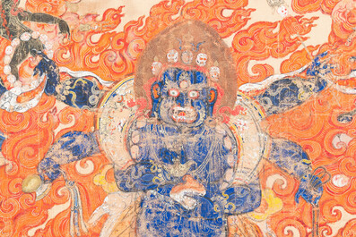 A thangka depicting Mahakala, Tibet, 19th C.