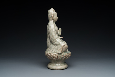 A celadon-glazed figure of Quan Am, North-Vietnam, 17/18th C.