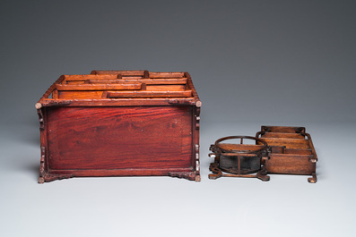 Two small Chinese wooden display stands, 19/20th C.