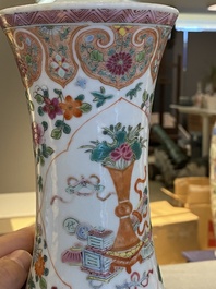 A Chinese famille rose 'antiquities' bottle vase, Guangxu mark and of the period