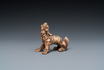 A small Chinese terracotta model of a mythical animal, mingqi, Han