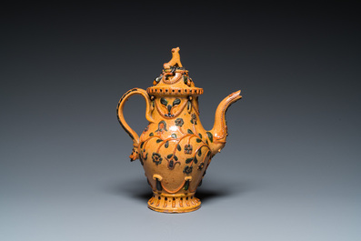 A Flemish pottery ewer and cover, Torhout, 18th C.