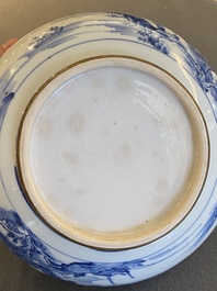 A Chinese silver-mounted blue and white 'Bleu de Hue' bowl and cover for the Vietnamese market, 19th C.