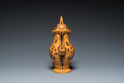 A Flemish pottery ewer and cover, Torhout, 18th C.