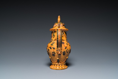 A Flemish pottery ewer and cover, Torhout, 18th C.