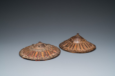 A pair of Ottoman 'kalkan' bucklers, 17/18th C.