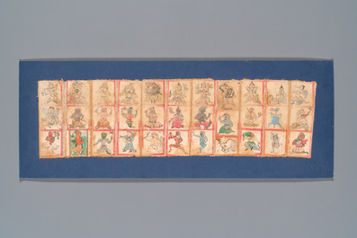 An extensive collection of 84 tsaklis on cotton and paper, Tibet and/or Mongolia, 19/20th C.