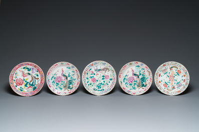 21 pi&egrave;ces en porcelaine de Chine famille rose pour le march&eacute; Straits ou Peranakan, 19&egrave;me