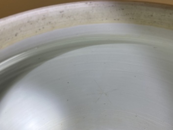 A Chinese blue and white 'lotus scroll' bowl, Kangxi