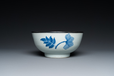 A Chinese blue and white 'Bleu de Hue' bowl for the Vietnamese market, Nh&atilde; Ngọc 雅玉 mark, 19th C.