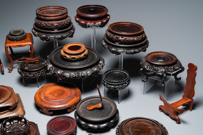 A collection of fine Chinese wooden stands, 18/20th C.