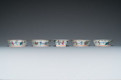 Een Chinese famille rose zoetvleesset of rijsttafelset, 19e eeuw