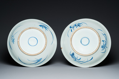 Belle collection de porcelaines de Chine, la majorit&eacute; en bleu et blanc, Kangxi et post&eacute;rieur