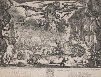 Jacques Callot (1592&ndash;1635): 'De verzoeking van de heilige Antonius', gravure op papier, ca. 1635