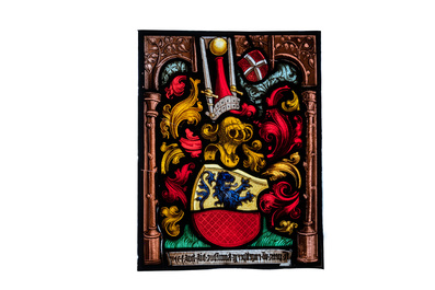 Four painted armorial subject glass-in-lead windows, Switzerland, 19th C.