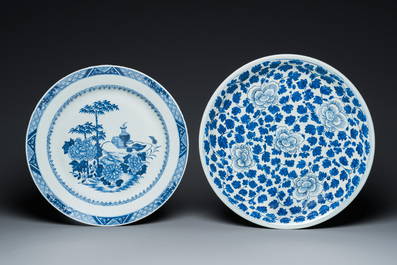 Belle collection de porcelaines de Chine, la majorit&eacute; en bleu et blanc, Kangxi et post&eacute;rieur