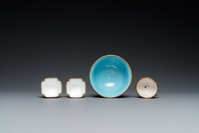 Seven Chinese Canton enamel wares, 18/19th C.