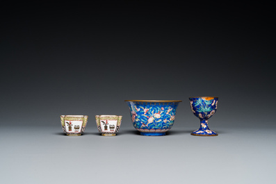 Seven Chinese Canton enamel wares, 18/19th C.