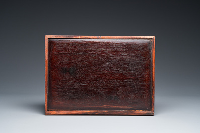 A small Chinese huali wood cabinet, Qing