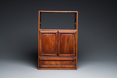 A small Chinese huali wood cabinet, Qing