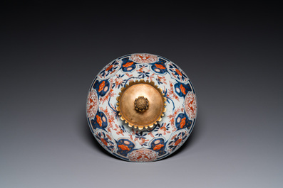 Grand bol couvert en porcelaine Imari de Japon &agrave; monture en bronze dor&eacute;, Edo, 18&egrave;me