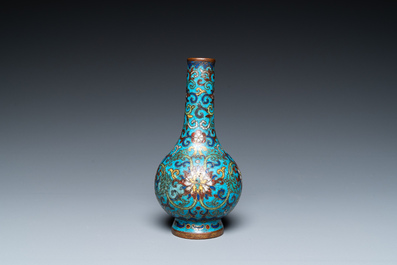 A Chinese cloisonn&eacute; bottle vase, Qianlong mark and possibly of the period