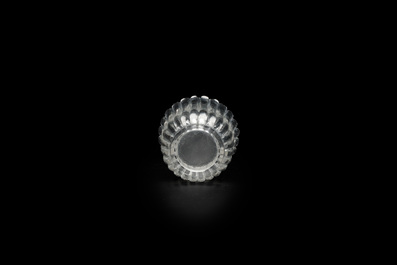 A Chinese transparent Beijing glass 'chrysanthemum' cup, probably Yongzheng