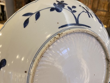 Two Chinese blue and white 'deer' dishes, Wanli