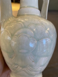 A Chinese qingbai ewer with floral design, Song