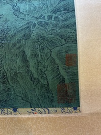Navolger van Li Cheng 李成 (919-967): 'Bergachtig landschap met naaldbomen', inkt op zijde