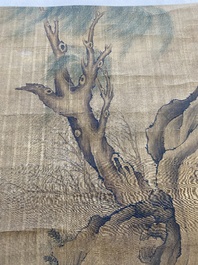 Chinese School: 'Lan Caihe 藍采和', ink and colour on silk, 18/19th C.