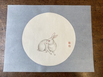 Ma Jin 馬晉 (1900-1970): 'Rabbit', pencil on paper