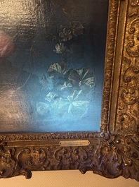 Van Verendael, Nicolaes (1640-1691, attr. &agrave;): Urne au bouquet de fleurs avec papillon, huile sur toile