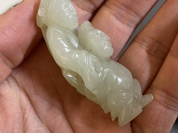 Five Chinese jade carvings, 19/20th C.