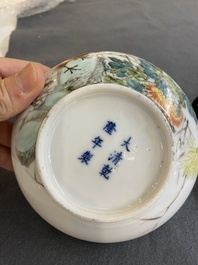 Six Chinese porcelain brush washers, 19/20th C.