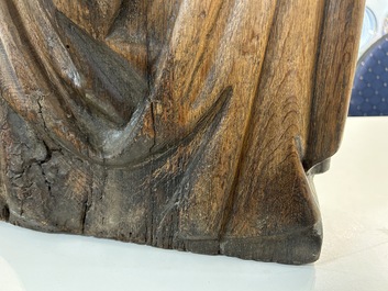 A large Flemish oak sculpture of Ursula with eight virgins, probably Malines, 16th C.