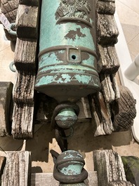 A pair of Italian bronze cannons, Venice, 17/18th C.