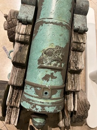 A pair of Italian bronze cannons, Venice, 17/18th C.