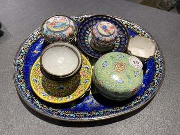 An extensive collection of Chinese Canton enamel bowls and dishes, Qianlong and later