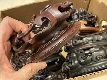 A collection of fine Chinese wooden stands, 18/20th C.