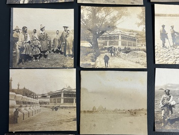 40 vierkante foto's gemaakt tijdens de eerste Belgische expeditie in Tibet, ca. 1908