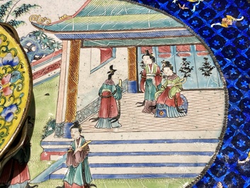 Belle collection de bols et de coupes en &eacute;maux de Canton, Chine, Qianlong et post&eacute;rieur