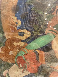 Thangka figurant Tara Verte, Tibet, 17&egrave;me