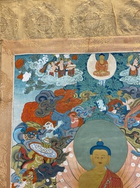 Deux thangkas figurant Bouddha Shakyamuni, Tibet, 19/20&egrave;me