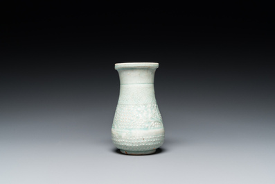 A Chinese pear-shaped qingbai vase, Song/Jin