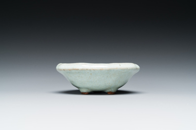 A small Chinese junyao enamel tripod bowl, probably Ming