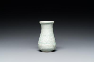 A Chinese pear-shaped qingbai vase, Song/Jin